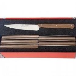 Coffret 6 couteaux office GOYON-CHAZEAU Le P'tit Tradi 20 cm acier 14C28N Manche noyer