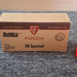 FIOCCHI - Munitions Cal 38 Special BLACK MAMBA 110 gr - Boite de 50