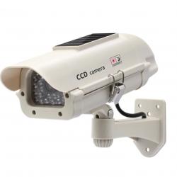 Caméra Factice Fausse Caméra de Surveillance Solaire Étanche avec LED Rouge Clignotante
