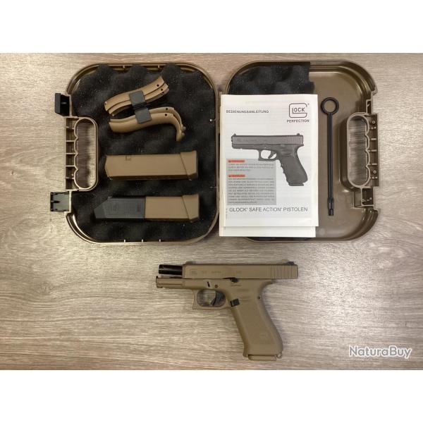 Glock 19X TAN calibre 9x19 + malette + accessoires