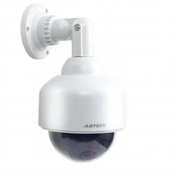 FAUSSE CAMÉRA DÔME DE SÉCURITÉ EXTÉRIEURE ÉTANCHE IP54 LED ROUGE CLIGNOTANTE