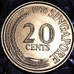 singapore piece de 20 cents de 1976 (espadon) ttb+