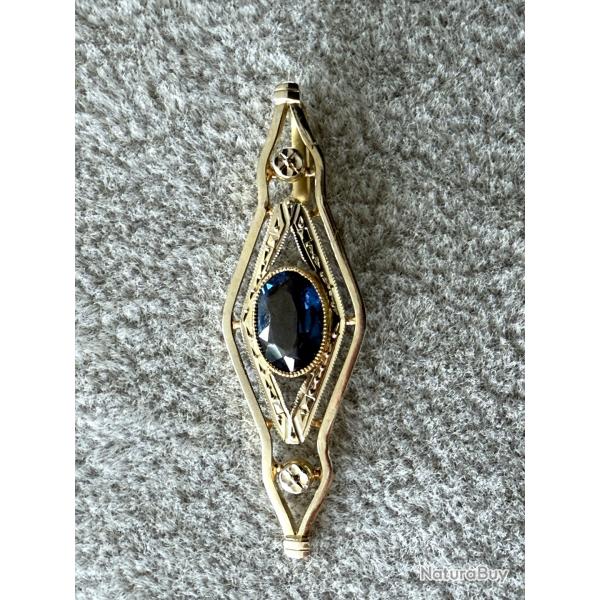 Trs joli pendentif en or blanc 18 carats - anneau invisible - Arts dco