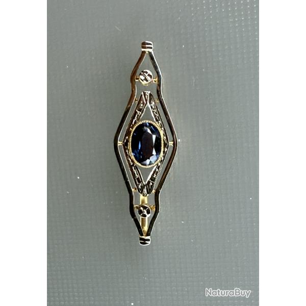 Trs joli pendentif en or blanc 18 carats - anneau invisible - Arts dco