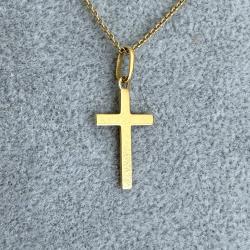 Collier or 18 carats - femme ou adolescent - pendentif croix
