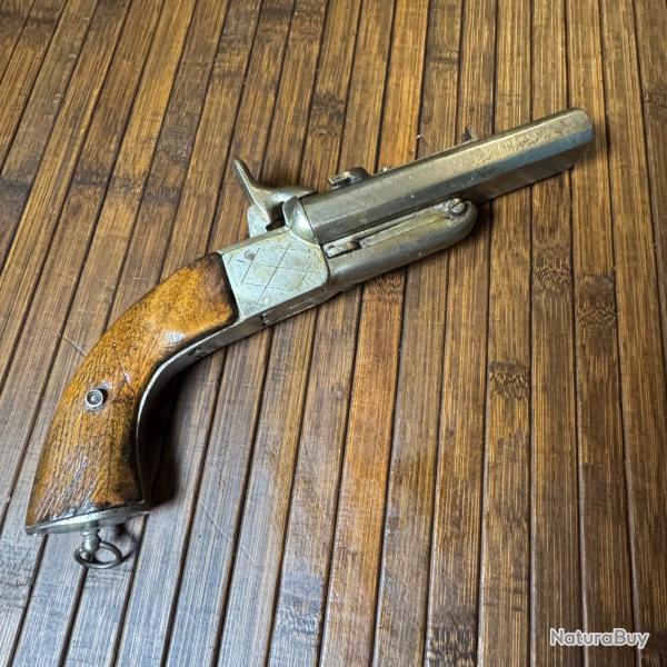 PISTOLET JUXTAPOSS GROS CALIBRE A BROCHE AVEC SCURIT NAPOLON lll DEFENSE CHASSE  VNERIE