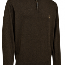 Pull demi zip Harrington marron DEERHUNTER