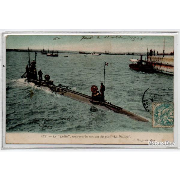 CPA - MARINE MILITAIRE - Le " Lutin "  Sous - Marin  sortant du port  " La Pallice "  N3978