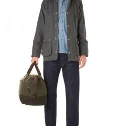 Veste Barbour Bedale SL Herringbone Laine M gris