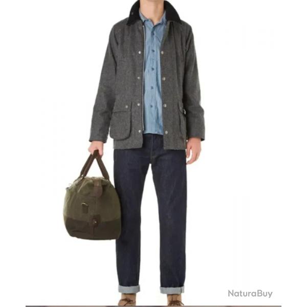 Veste Barbour Bedale SL Herringbone Laine M gris