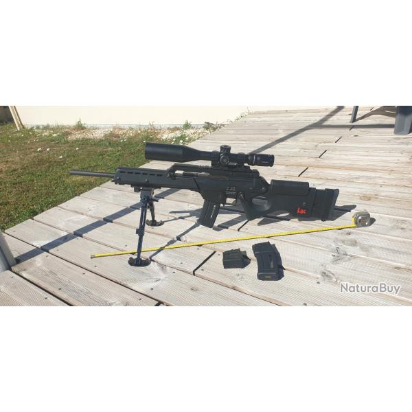 HK SL8 .223 REM - CANON LOURD 51 cm (20 pouces) + LUNETTE VORTEX VENOM 5x25 + BIPIED ALU KASTELBERG