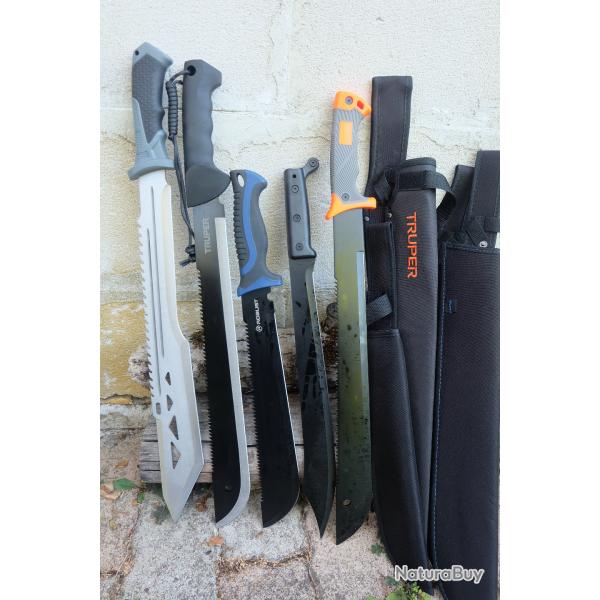 Lot de 5 Big Machettes Lame Acier 3Cr13 Manche ABS Etui LOT POUR REVENDEURS Survie Outlaw Alaska 00