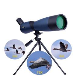 Longue-vue Monoculaire Professionnelle 25-75x70 HD Fort Grossissement pour Chasse Observation