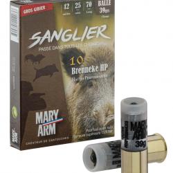 Cartouches Mary Arm Brenneke Sanglier 39 HP - Cal. 12/70 bte de 10