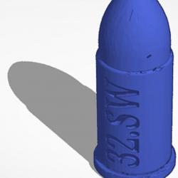 Cartouche factice de manipulation (3D) calibre 32 S&W (court)