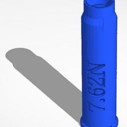 Cartouche factice de manipulation (3D) calibre 7.62 Nagant (7.62x38R)