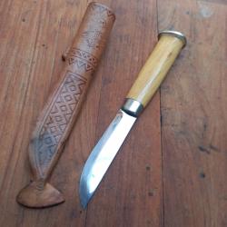 Joli Couteau PUUKKO FINLANDAIS J.MARTTIINI avec Étui en cuir