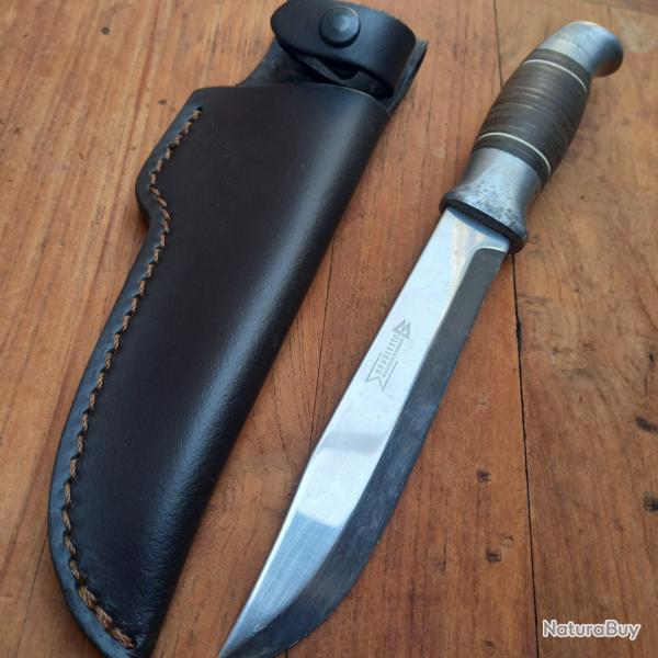 Grand Couteau PUUKKO BRUSLETTO avec tui en cuir Manche en Cuir