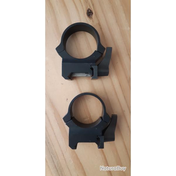 Paire anneaux Warne quick detach 30 mm - picatinny