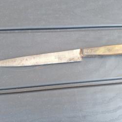 ancien Couteau Trente-deux Dumas Ainé Ferme Cuisine Boucher Manche Corne