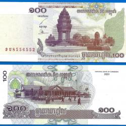 Cambodge 100 Riels 2001 Billet Temple