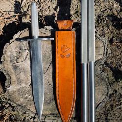épieux de grande chasse d'artisan ,démontable / manche inox / lame acier carbone