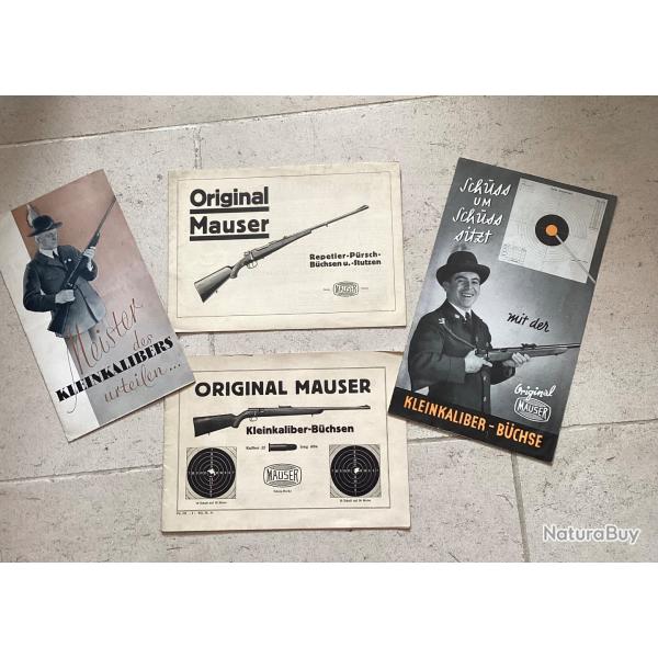 Deux Catalogues allemands de la marque MAUSER + 2 flyers  la marque galement