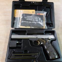 PISTOLET BROWNING BUCKMARK CAL 22 LR INOX OCCASION TRES BON ETAT