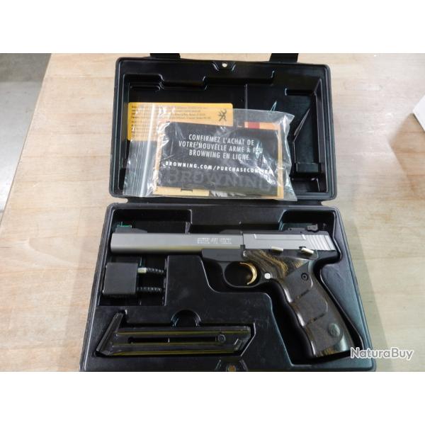 PISTOLET BROWNING BUCKMARK CAL 22 LR INOX OCCASION TRES BON ETAT