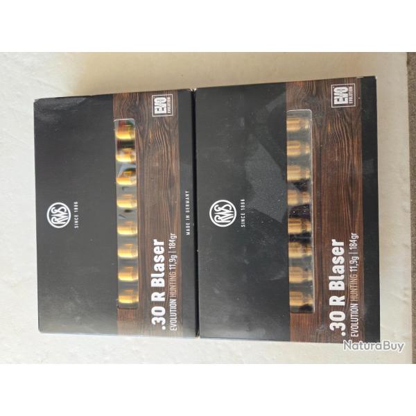 1 boite de 20 munition RWS blaser .30 R evolution 184g 11,9G