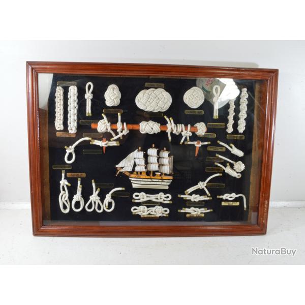 Cadre dcoration murale noeuds de marin, dco marine, ocan, bord de mer. Bateau voilier navire