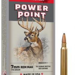 LOT DE 40 MUNITIONS WINCHESTER CALIBRE  7MMREM MAG POWER POINT 150GR