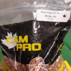 Ogives Cam Pro 9mm 115gr FCP RN - lot de 500
