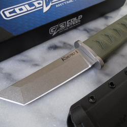 Couteau Fixe Cold Steel Kyoto OD Tanto Lame Acier 8Cr13MoV Manche Kray-Ex Étui Secure-Ex