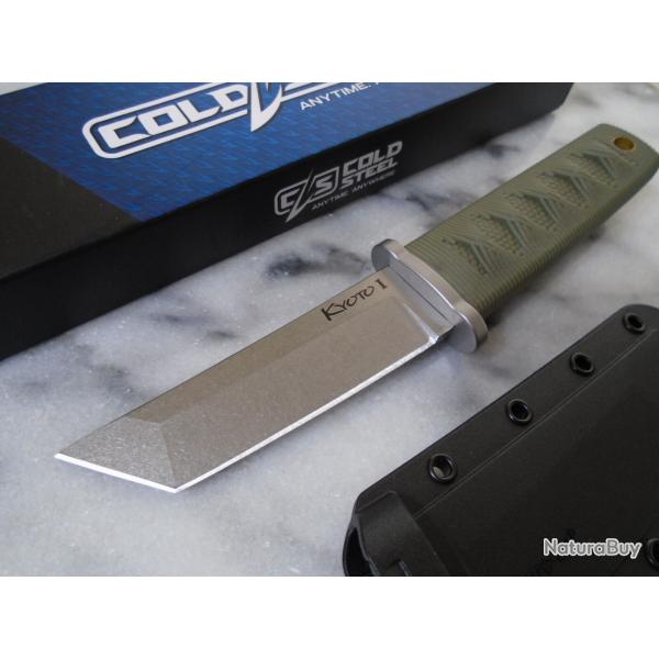 Couteau Fixe Cold Steel Kyoto OD Tanto Lame Acier 8Cr13MoV Manche Kray-Ex tui Secure-Ex