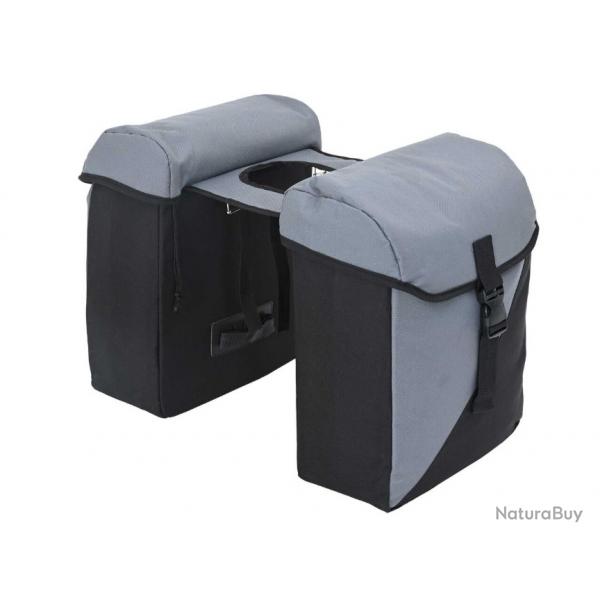 Sacoche double vlo 35L gris impermable - Pratique et robuste pour cyclistes actifs