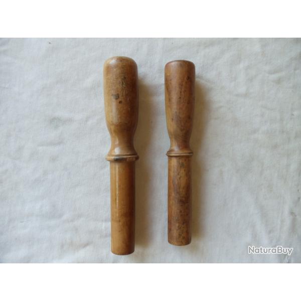 Lot de 2 bourroirs anciens en calibre 16.
