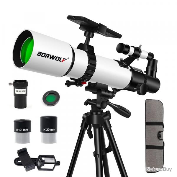 Tlescope Astronomique 80 mm Focale 500 mm 250X HD Observation des toiles et de la Nature