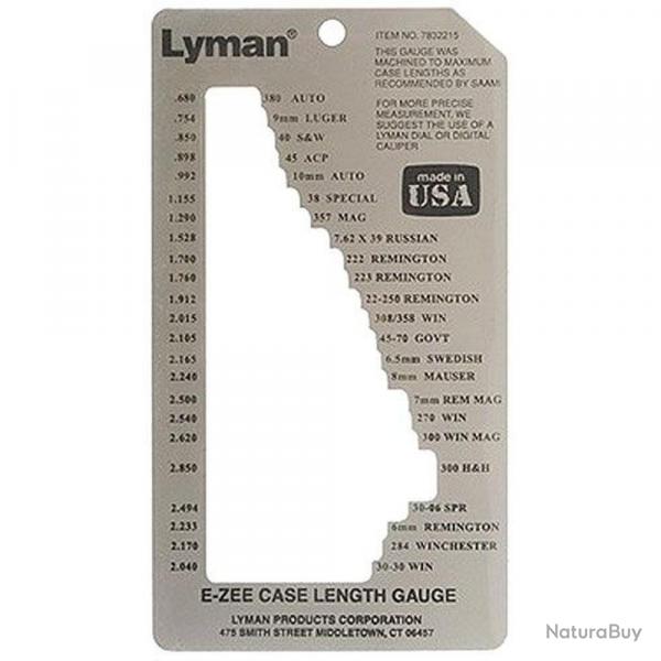 Jauge de Cartouches Lyman E-Zee Case Gauge 7832215 - Contrle Prcis - Compatible Multiples Calibres