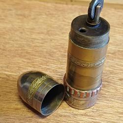 Très beau briquet de poilu - art de tranchée WW1 - douille chromée et dorée