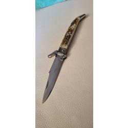 Rare Couteau automatique ancien italien Maserin & De Nardo Maniago type chasseur année 70