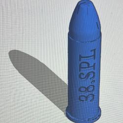 Cartouche factice de manipulation (3D) calibre 38 Special