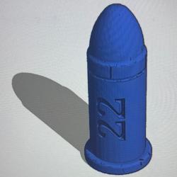 Cartouche factice de manipulation (3D) calibre 22 Short