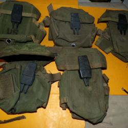 ARMEE AMERICAINE U.S : LOT ABIME DE 5 PORTES MAGASINS EN NYLON POUR  M 14, VENDU DANS L' ETAT  VOIR