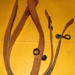 BRELAGE CUIR MILITAIRE DE L'ARMEE FRANCAISE  , FABRICATION FRANCAISE , BON ETAT  VOIR
