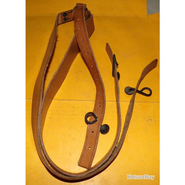 BRELAGE CUIR MILITAIRE DE L'ARMEE FRANCAISE  , FABRICATION FRANCAISE , BON ETAT  VOIR