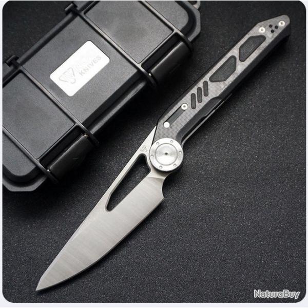 Couteau NOC Knives DG-04 Black Lame Acier 440C Manche G10 Linerlock IKBS STEDG0401