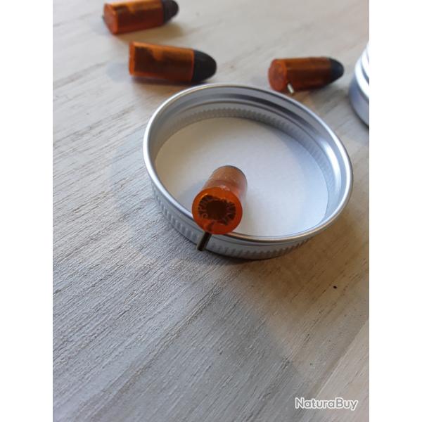 Bote de 4 balles 7mm  broche spalek . Trs rare. Dj recharges ,et utilises . tat trs moyen.