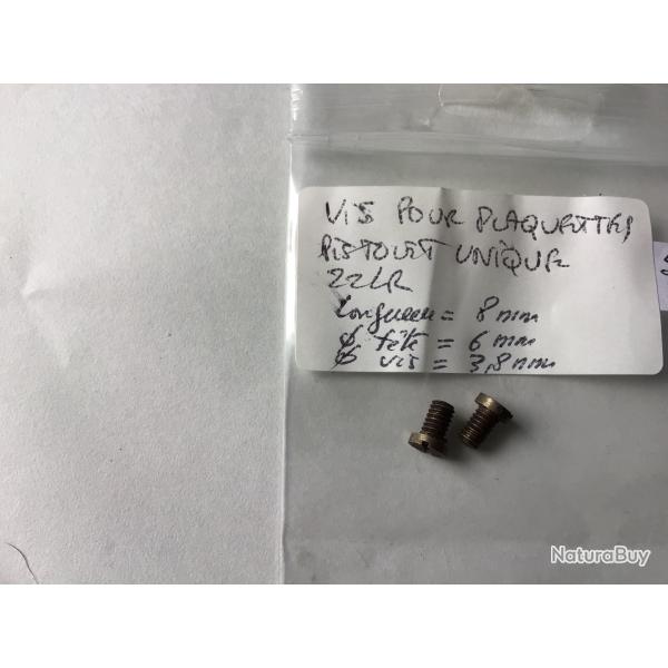 VENDU PAR LE-CUIRASSIER PAIRE DE VIS DE PLAQUETTE DE PISTOLET UNIQUE MODELE A DTERMINER
