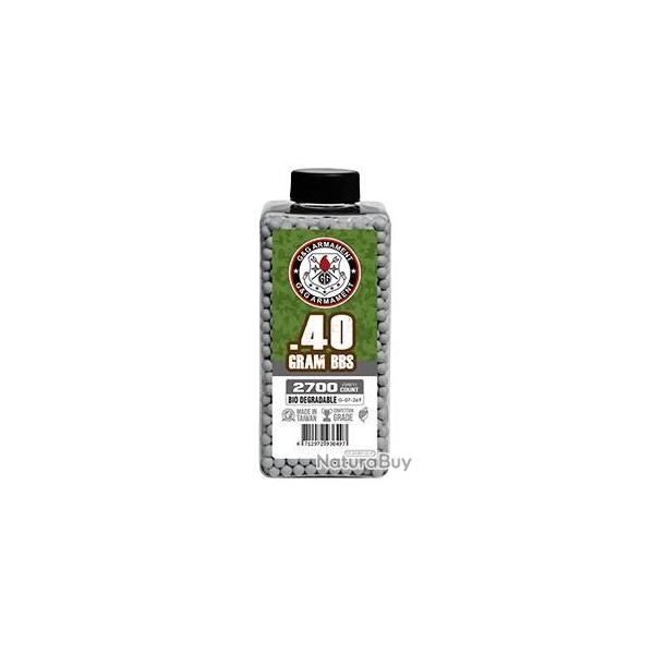 BILLES BIO 0.40G GRISES EN BOUTEILLE DE 2700 "G&G ARMAMENT"